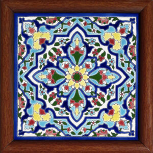 Carreau en céramique persane décoratif encadré  – Setayesh
