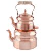 Théière Double en Cuivre Persan Martelée et Durable Mesalin