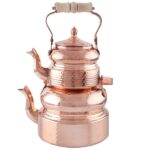 Théière Double en Cuivre Persan Martelée et Durable Mesalin