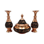 Set de vases décoratifs en cuivre persan gravés fait main & bol G35