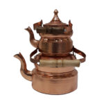 Théière Double en Cuivre Persan Martelée et Durable Marron