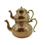 Théière Double en Cuivre Persan Martelée et Durable Jahan