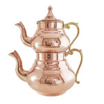 Théière Double en Cuivre Persan Martelée et Durable Mesin