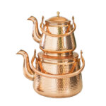 Théière Double en Cuivre Persan Martelée et Durable Qajar
