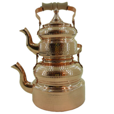 Théière Double en Cuivre Persan Martelée et Durable Qajar