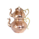 Théière Double en Cuivre Persan Martelée et Durable Raha