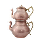 Théière Double en Cuivre Persan Martelée et Durable Silva