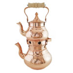 Théière Double en Cuivre Persan Martelée et Durable Star