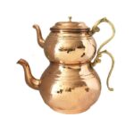 Théière Double en Cuivre Persan Martelée et Durable T190