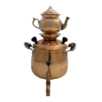 Samovar en Cuivre Persan pour Cuisinière avec Théière 3,5 L