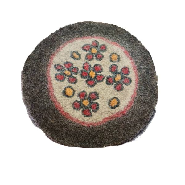Tapis en feutre de laine persan 100% naturel et fait main Rond Nila
