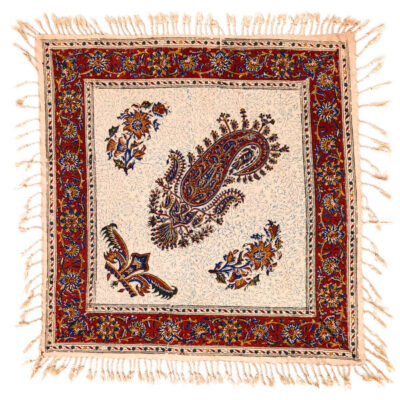 Nappe Iranienne : Impression Traditionnelle Kalamkari d’Isfahan Bloc Majnooni