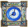Horloge murale en bois persane artisanale - Art du marqueterie Khatam, Carré