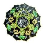 Plaque en céramique décorative peinte à la main Noir & Vert