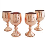 Ensemble de 4 verres à vin en cuivre persan martelé – Modèle Raha