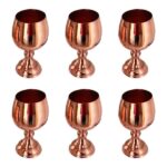Ensemble de 6 verres à vin en cuivre persan martelé – Modèle Brillant