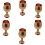 Ensemble de 6 verres à vin en cuivre persan martelé – Modèle Mahta