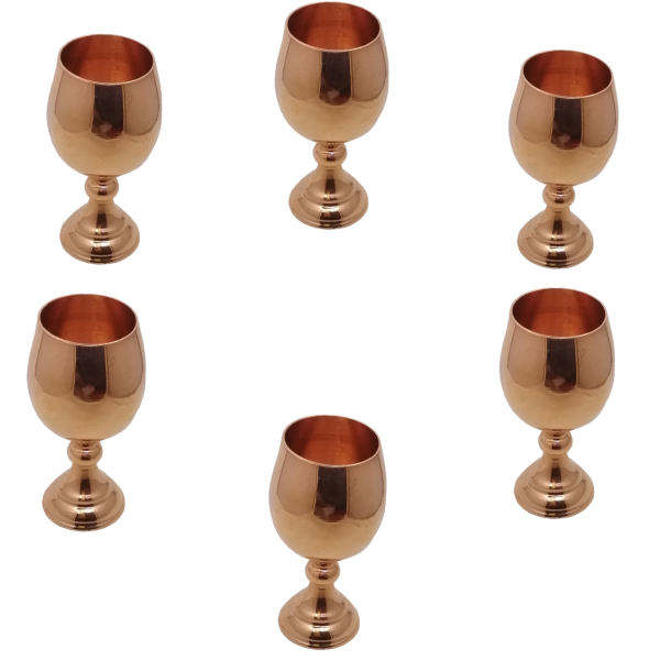 Ensemble de 6 verres à vin en cuivre persan martelé - Modèle Mahta