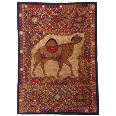 Nappe Brodée à la Main Iranienne Modèle Géométrique
