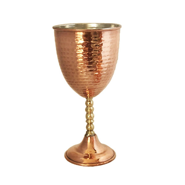 Verre à vin en cuivre persan martelé - Modèle Mehrafarin