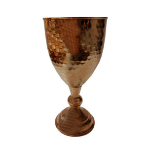 Verre à vin en cuivre persan martelé – Modèle Ensoleillé