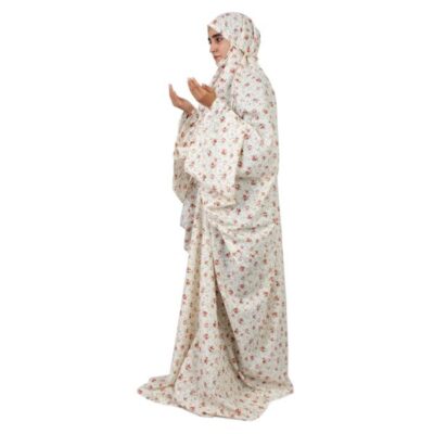 Tchador Islamique de Namaz avec Manches pour Femmes – Idéal pour la Prière – Blanc
