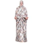 Tchador Islamique de Prière pour Femmes – Idéal pour la Prière – Floral Blanc