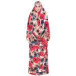 Tchador Islamique de Prière pour Femmes – Idéal pour la Prière – Fleur Rouge