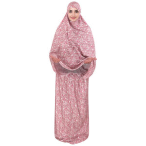Tchador Islamique de Prière pour Femmes – Idéal pour la Prière – Fleurs Roses
