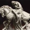 Tapis persan figuratif noué à la main de Tabriz représentant Lady Godiva en relief