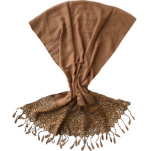 Châle en coton marron uni pour femmes modèle Golha