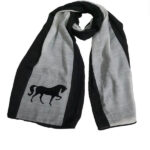 Châle persan noir et gris pour femmes modèle Cheval