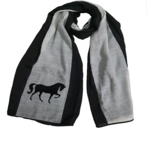 Châle persan noir et gris pour femmes modèle Cheval