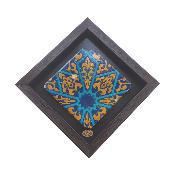 Carreau en céramique persane décoratif encadré – Simorgh