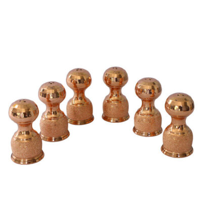 Ensemble de salières et poivrières en cuivre persan Pardaz (6x)