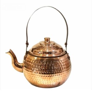 Bouilloire en cuivre persan durable pour cuisinière traditionnelle martelée Mahan