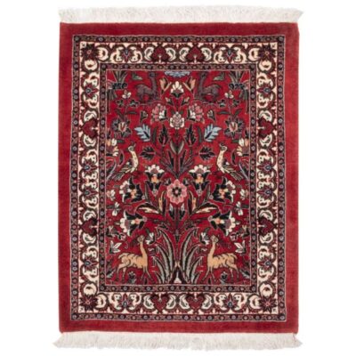 Tapis Persan en Laine Fait Main Rouge Lacki