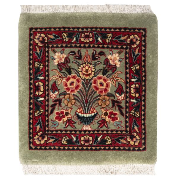 Tapis Persan en Laine Fait Main Vert Clair