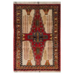 Tapis Persan Tribal Fait Main Modèle Tour