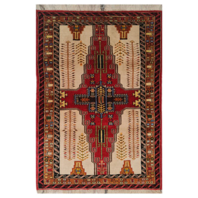 Tapis Persan Tribal Fait Main Modèle Tour