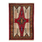 Tapis Persan Fait Main Tribal Intriqué en Laine Tour