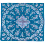 Nappe Persane : Impression Traditionnelle Kalamkari d’Isfahan Bloc Firouzeh