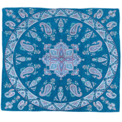 Nappe Persane : Impression Traditionnelle Kalamkari d’Isfahan Bloc Firouzeh