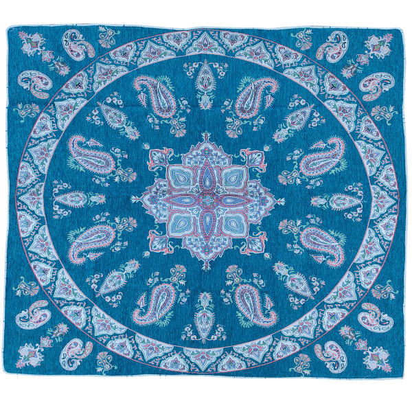 Nappe Persane : Impression Traditionnelle Kalamkari d'Isfahan Bloc Firouzeh