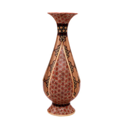 Vase décoratif en cuivre persan fait main avec marqueterie Khatamkari Art C751
