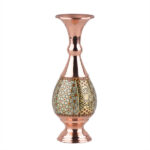 Vase décoratif en cuivre persan fait main avec marqueterie Khatamkari Art Honarlux