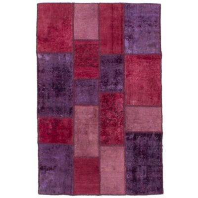 Tapis patchwork noué à la main persan vintage Alvan