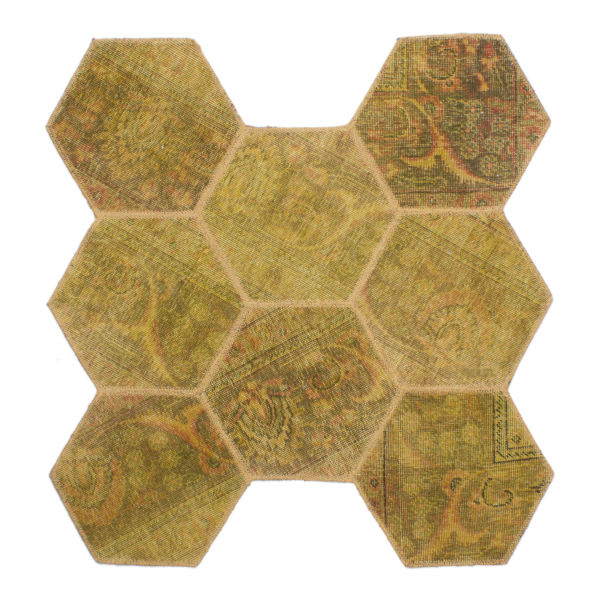 Tapis patchwork noué à la main persan vintage Ruche