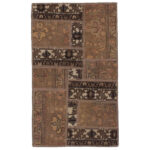 Tapis patchwork noué à la main persan vintage Browni