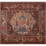 Tapis patchwork persan vintage tissé à la main Haris